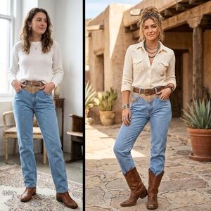 Rocky Mountain Vintage Western Light Blue Jeans High Rise Cowgirl 90s y2k Sz 26